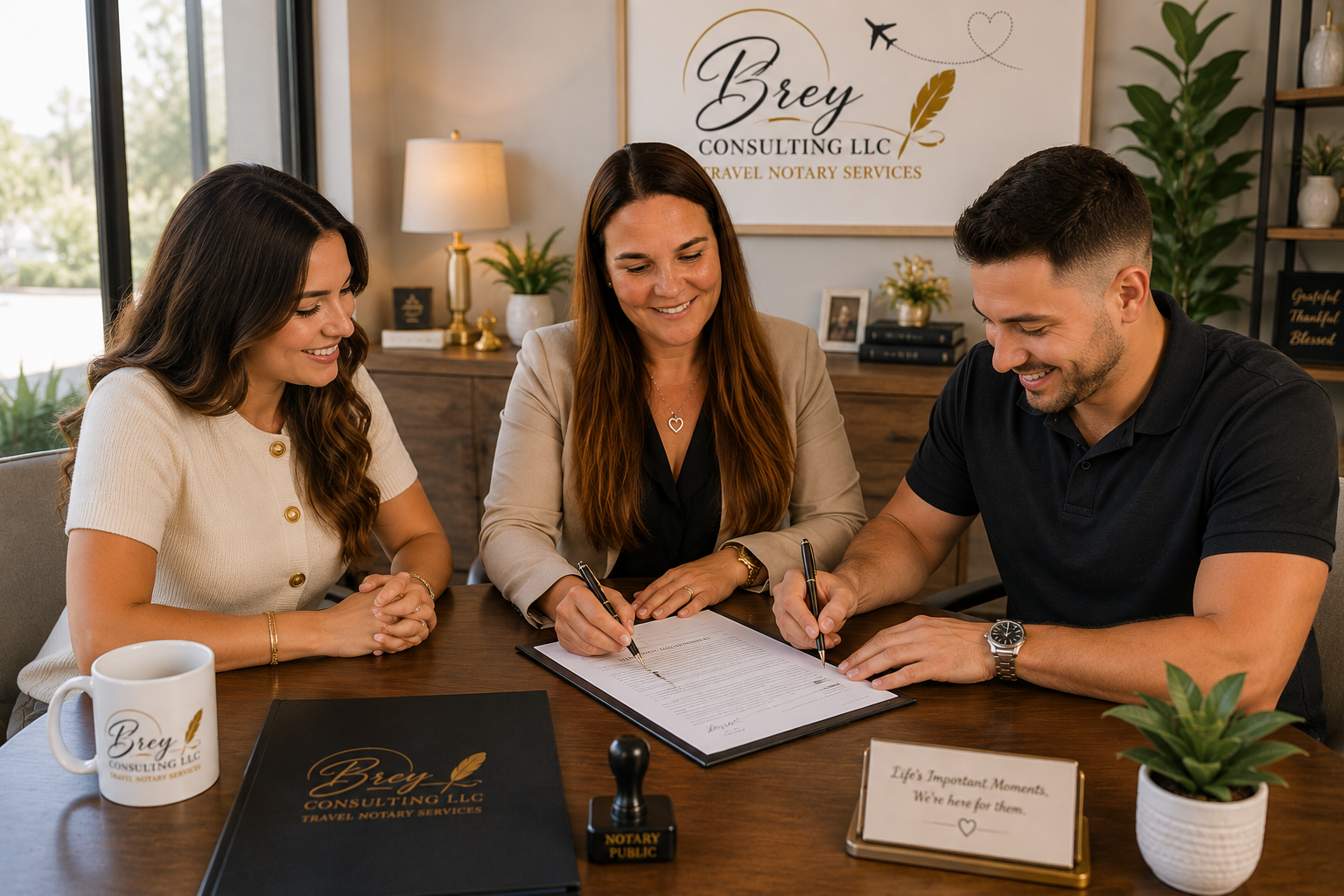 Mobile notary signing appointment with Brey Consulting LLC